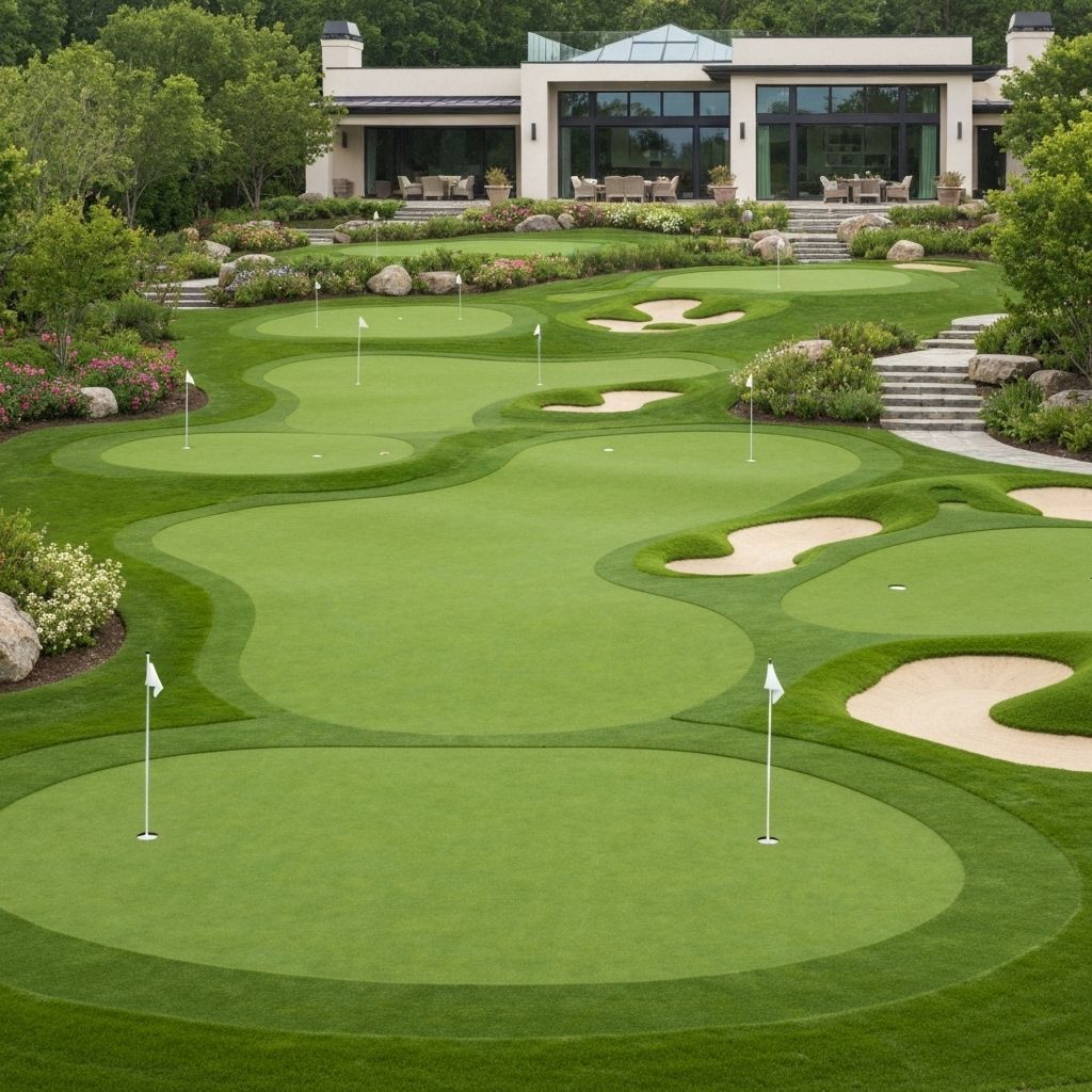 Large multi-hole putting green
