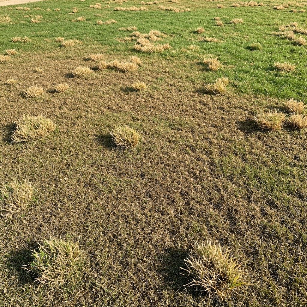 Before: Natural grass lawn at Lake Norman