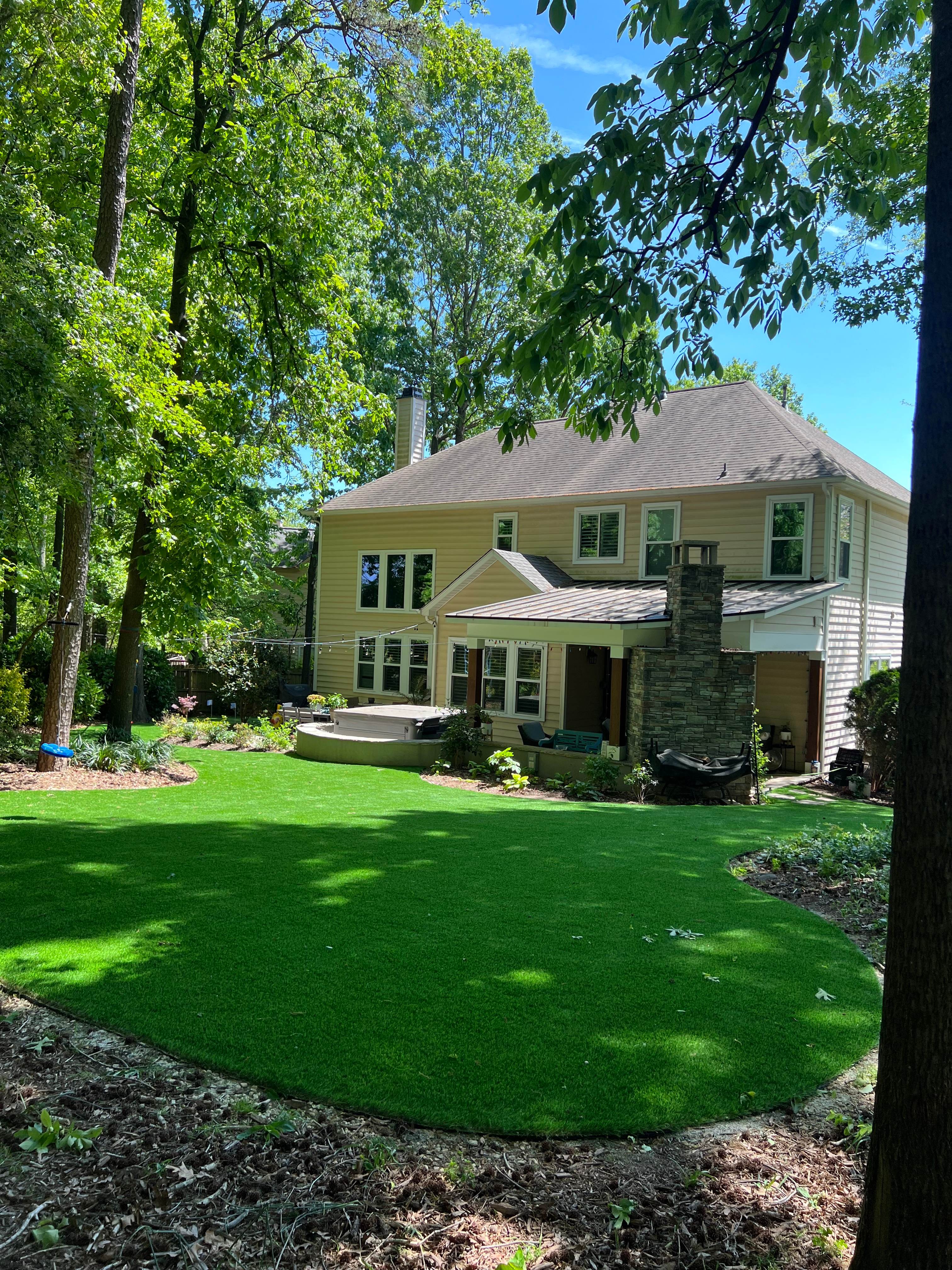 Secluded Backyard Lawn