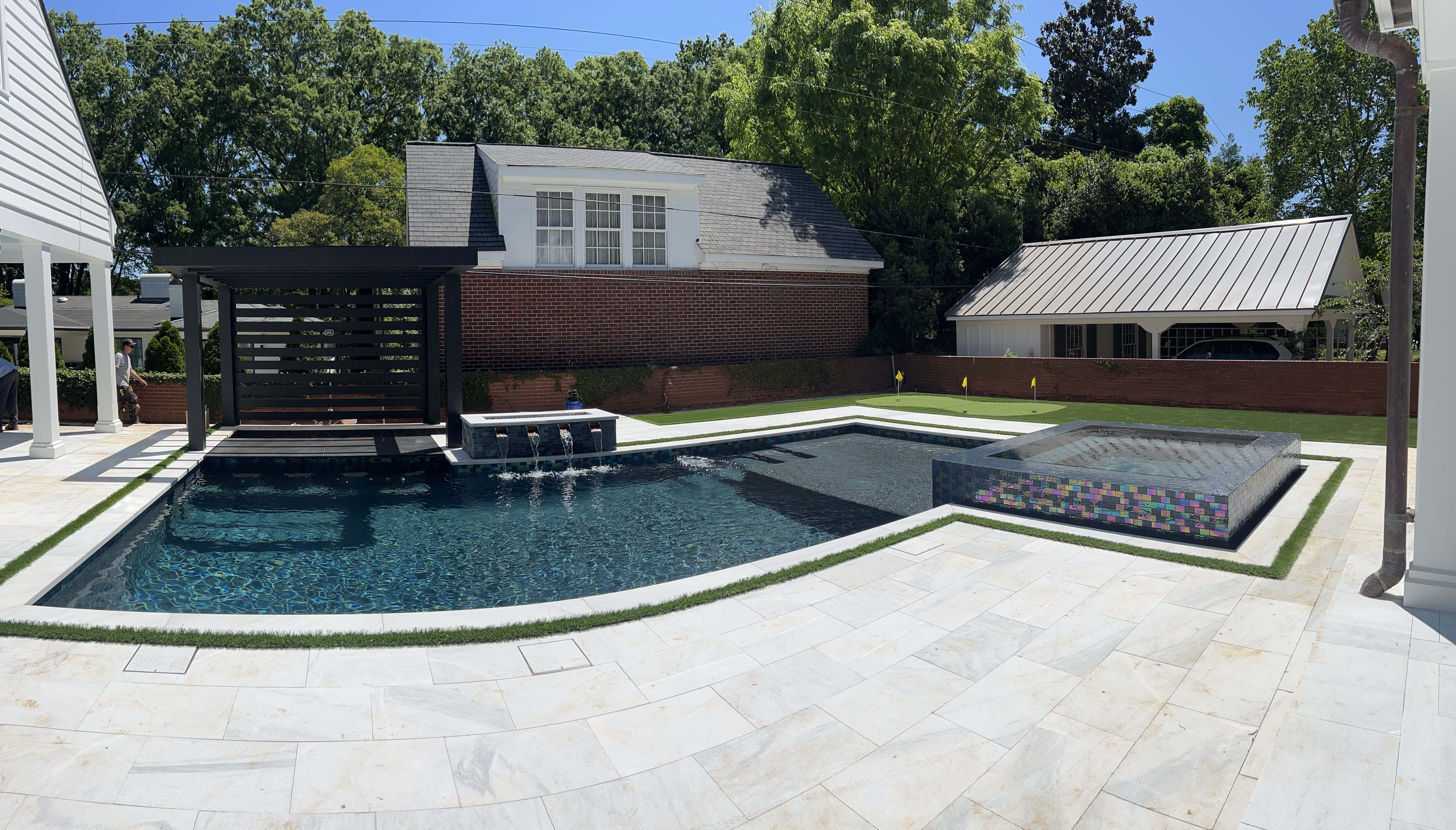 Modern Pool with Putting Green