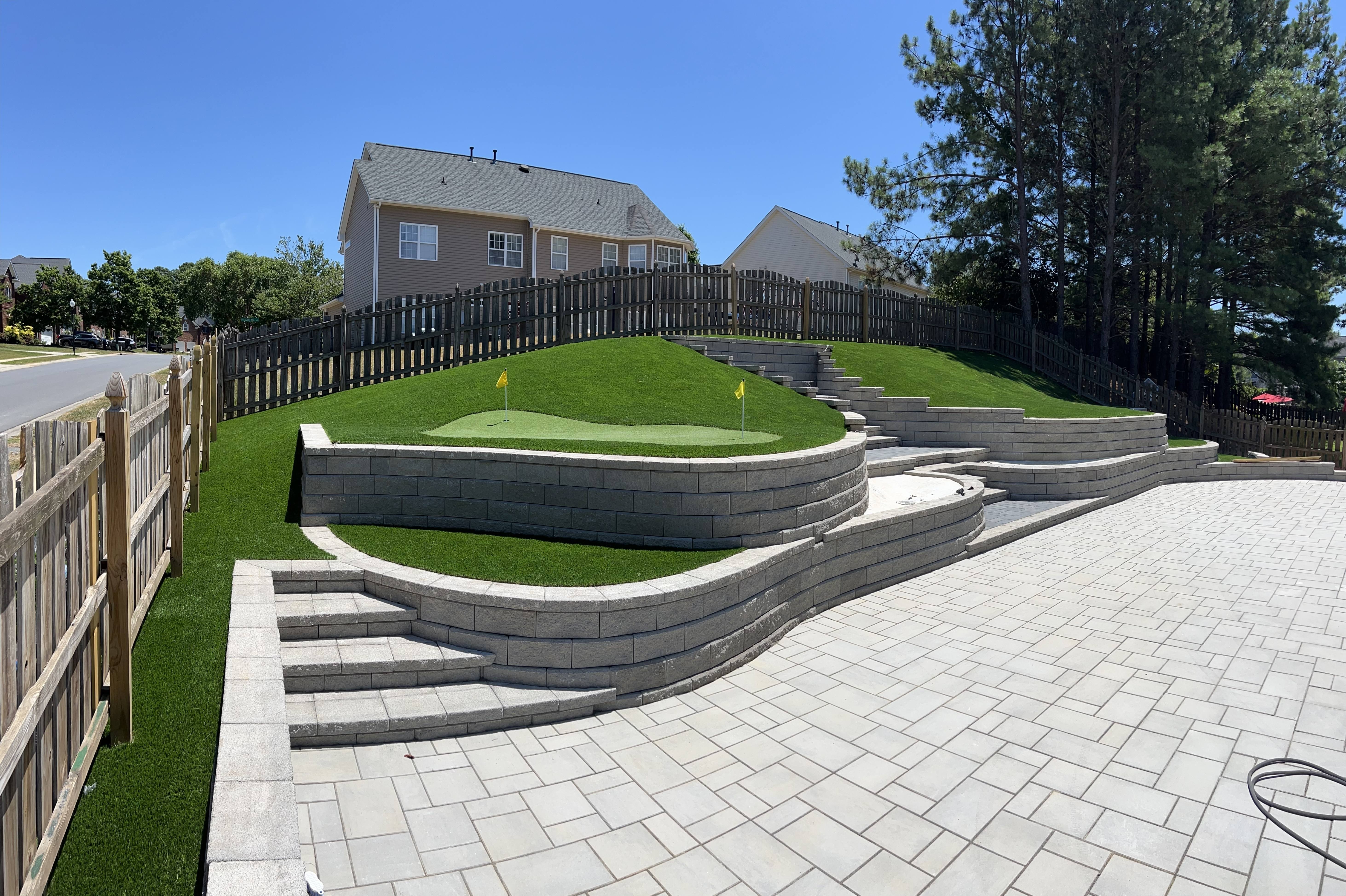 Tiered Retaining Wall & Putting Green
